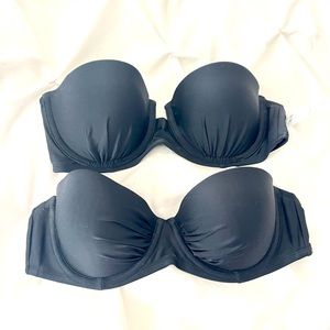 Set of two Aerie strapless bikini tops.